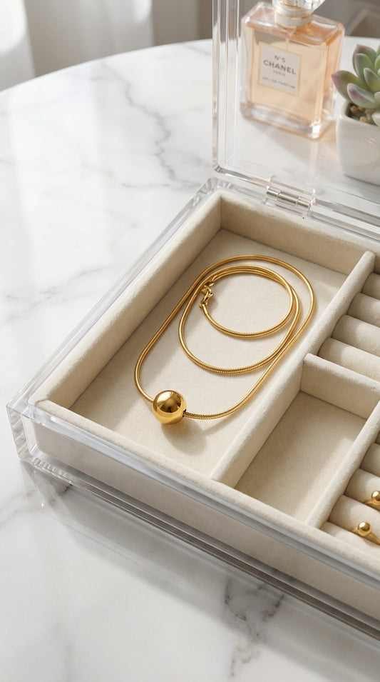 Minimalist Gold Sphere Pendant Necklace