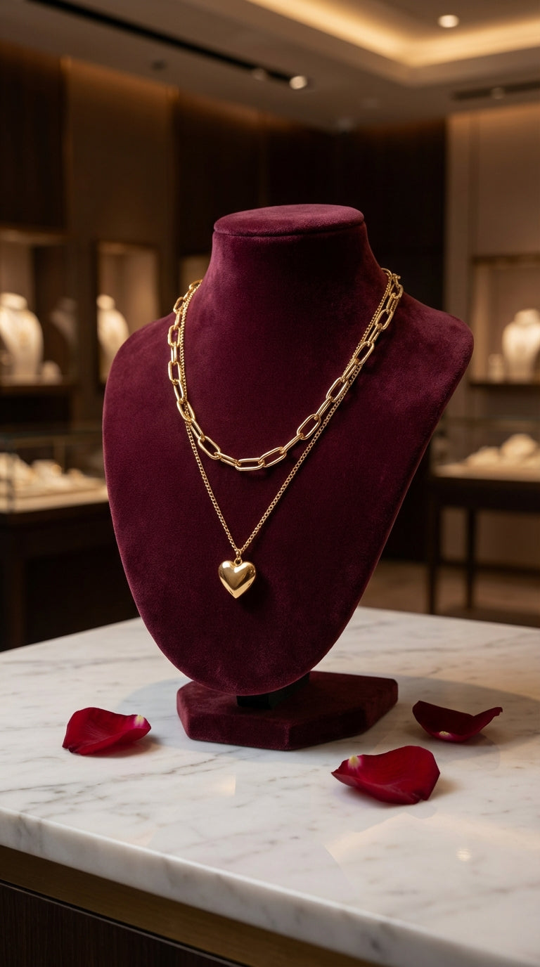 Luxury Layered Gold Heart Necklace