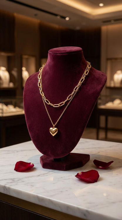 Luxury Layered Gold Heart Necklace